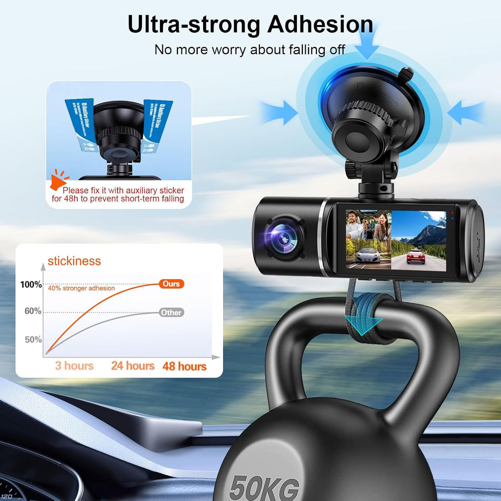 Double Sided Adhesive for Dash Cam: 6Pcs 56mm Heat Resistant High Bond Pad