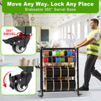 Heavy-Duty 12-Rod Wire Spool Rack, Wire Cart with Locking Wheels