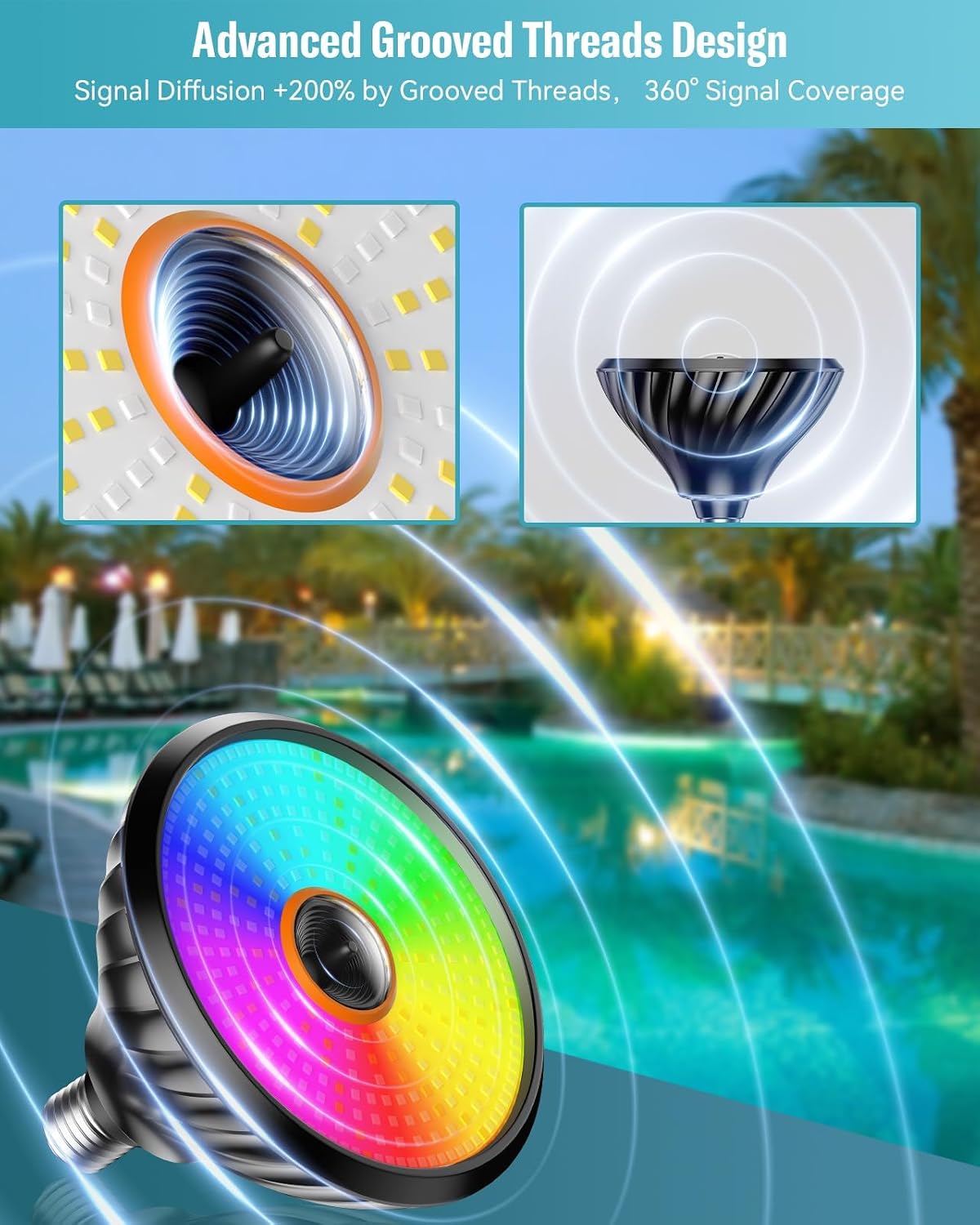 Led Pool Lights for Inground Pool, 120V 70W RGB LED Color Changing Lights Medium E26/E27 Base Underwater Pool Light