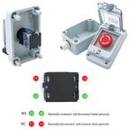 Industrial Emergency Stop Button, Electrical Shut Off Switch with Box, IP67 Waterproof for Construction, Factories or Outdoor Use, 660V 10A