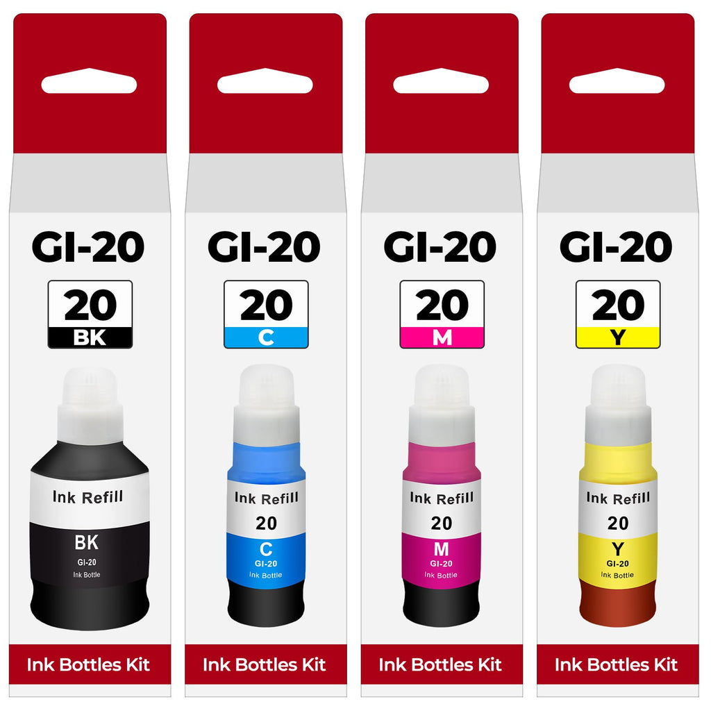 G6020 G7020 GI-20 Ink Refill Bottles Compatible for Canon 20 GI-20 GI20 Ink