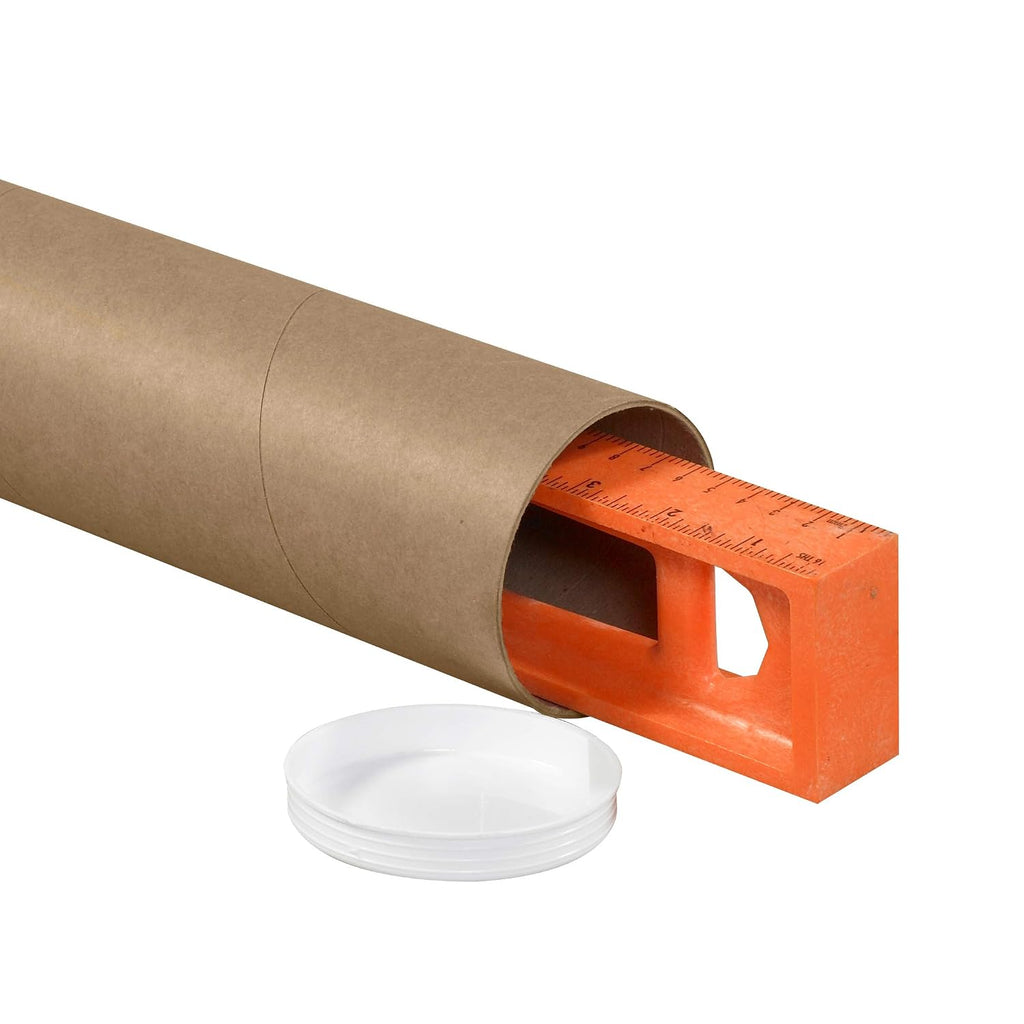 Mailing Tubes, 3" W x 24" H, 24-Pack - Heavy-Duty Round Corrugated Tubes for Mailing and Storage of Blueprints