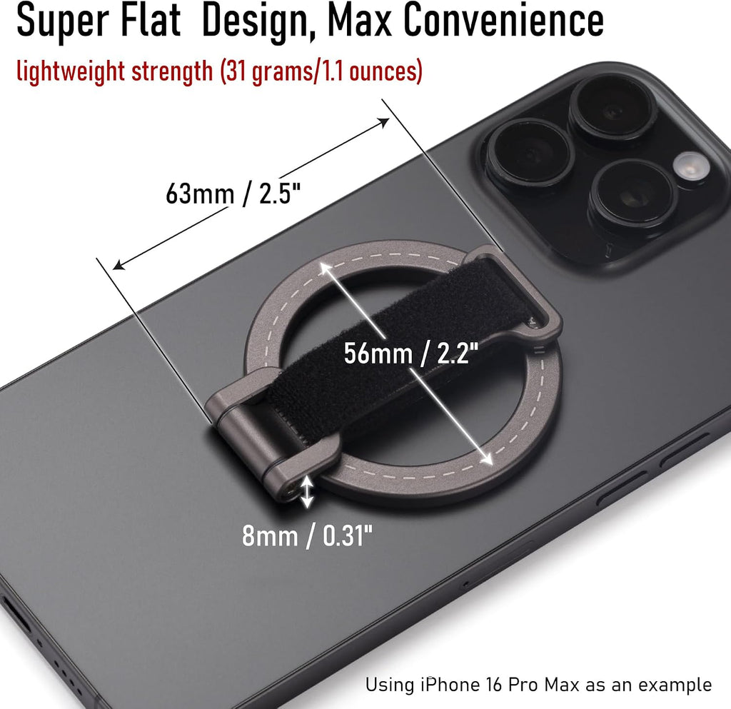 for Magsafe Phone Grip Kickstand – Adjustable Snap Grip Strap | 20 N52 Strong Magnets for iPhone 12/13/14/15/16/17