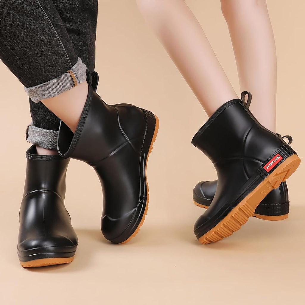 Rain Boots Women and Men Superior Anti-Slip Waterproof Rubber Boots Casual Chealsea Classic Ankle Boots Durable Rain