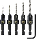 Snappy 5pc Gold Screw Countersink Drill Bit Set 5/64-9-64" USA