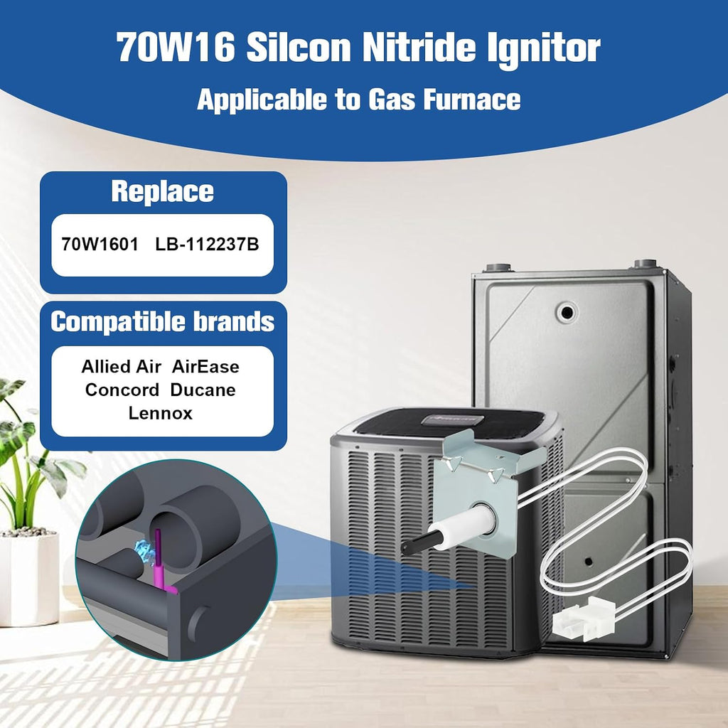 Upgraded 70W16 Furnace Hot Surface Ignitor for Lennox Emerson Armstrong