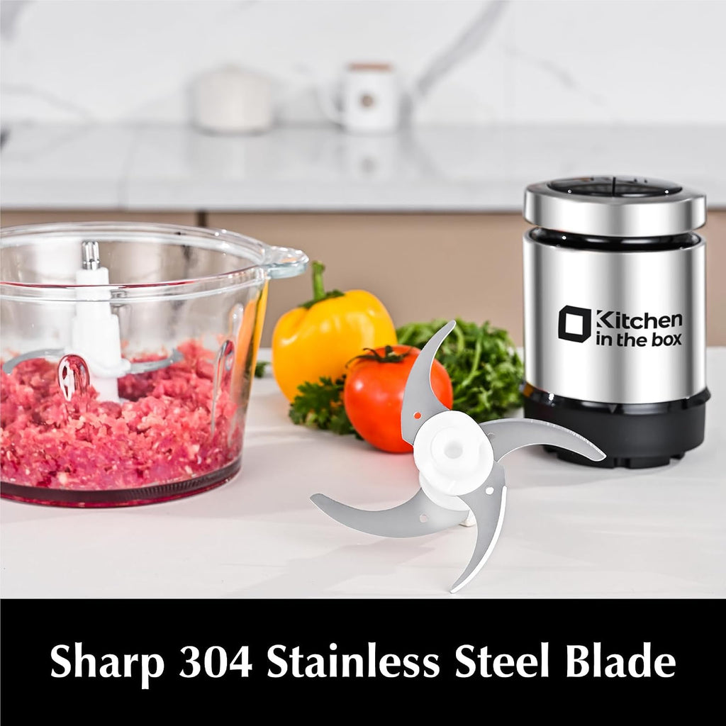 Food Processors,Small Meat Grinder & Food Chopper Electric Vegetable Chopper with 2 Bowls (8 Cup+8 Cup)& 2 Bi-Level