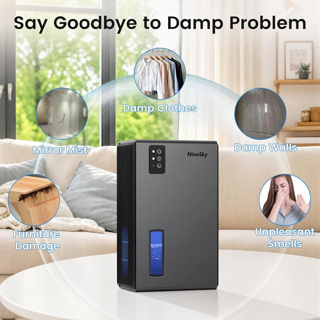 Dehumidifiers for Home, 1000 Sq Ft Dehumidifier with 95oz Tank Auto Shutoff