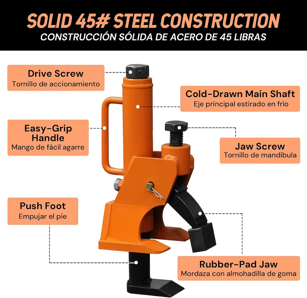 Manual Tire Bead Breaker Tool for Tires Removal, 38"-42" Tire Changer with Handle and Rubber Pad, Heavy Duty Bead