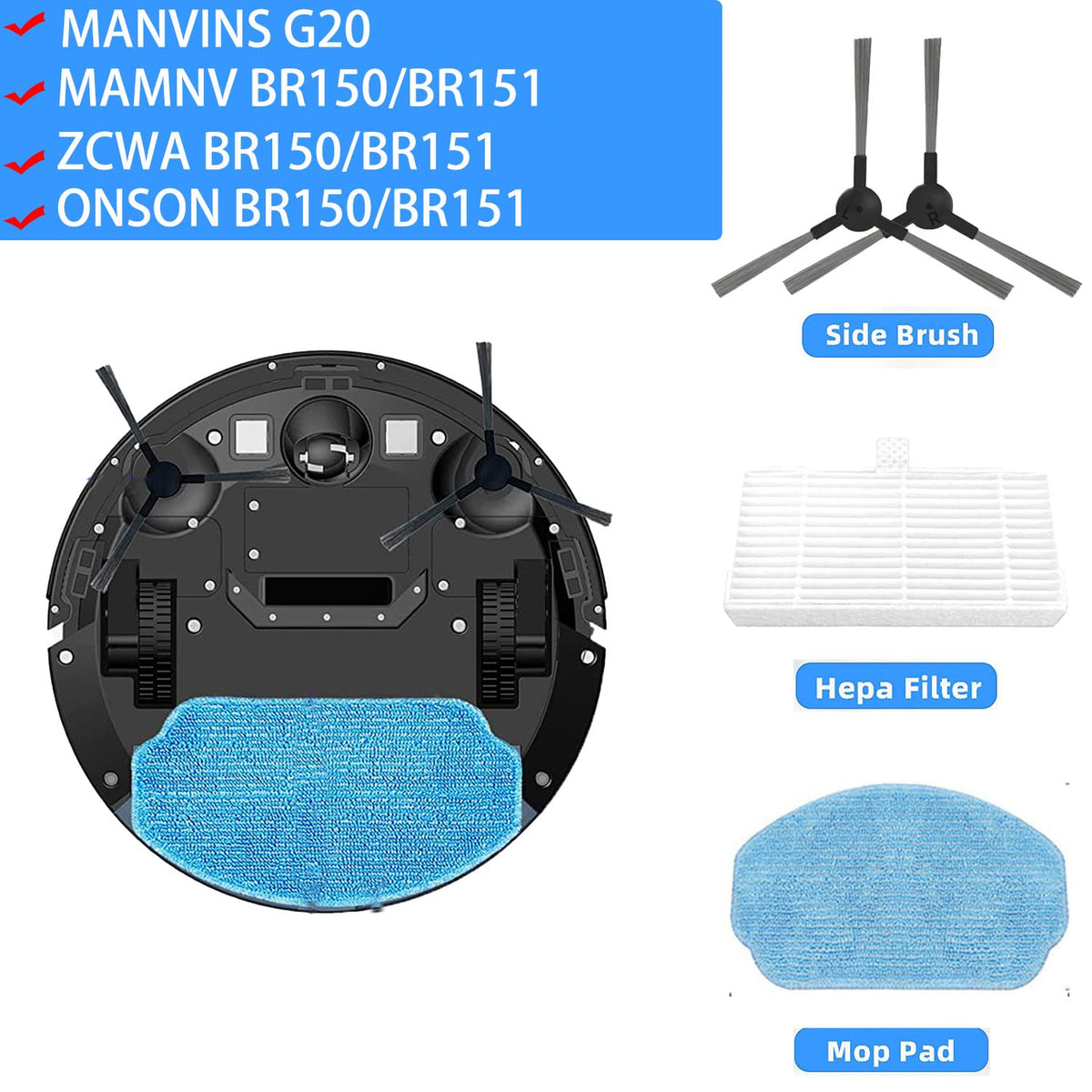 Replacement Parts for MAMNV for ZCWA for ONSON BR150/BR151 Vacuum Cleaner