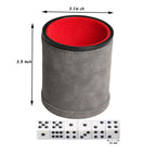 Leatherette Dice Cup Set with 6 Dices, Felt Lining Inside Quiet for Playing Liars Dice Farkle Board Games