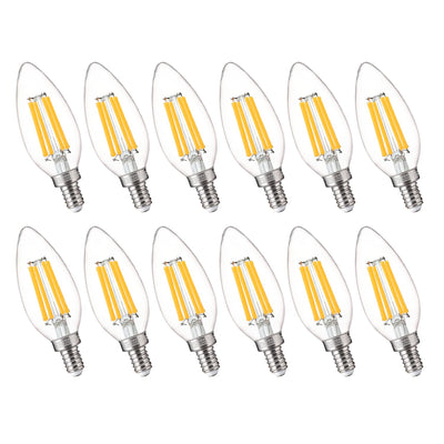100W Equivalent LED Candelabra Bulbs, 800LM Dimmable B11 E12 LED Chandelier Light Bulbs, 5.5W, 3500K Netural White