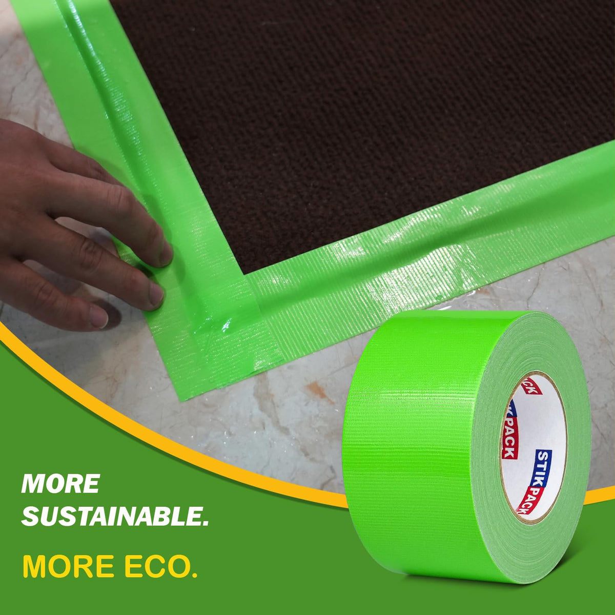 3'' Wide Green Duct Tape Heavy Duty 3 Inches x 55 Yard, 1 Roll