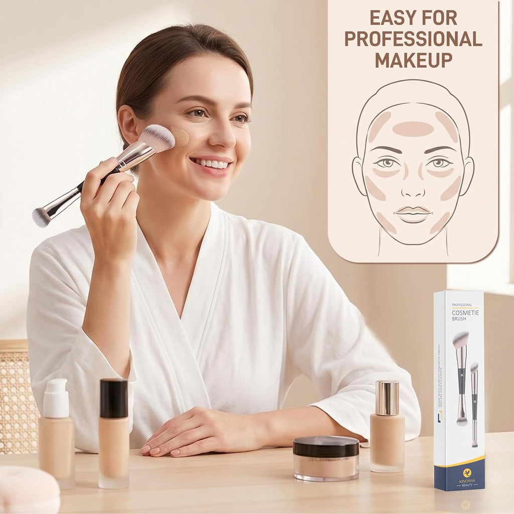 Foundation Concealer Brushes, 2Pcs Premium Duo-End Makeup Brush Set
