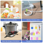 SOOOEC Magnetic Cable Ties 32 Pack, Cute Cloud 7.2" Silicone 8 Colors