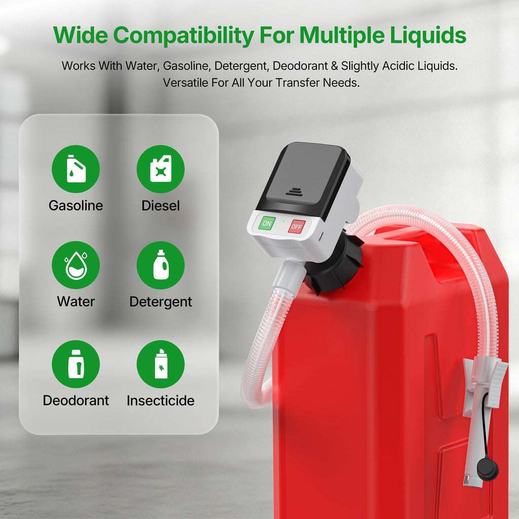 Automatic Gas Can Pump 3.2 GPM Fuel Transfer Pump Battery or USB Powered