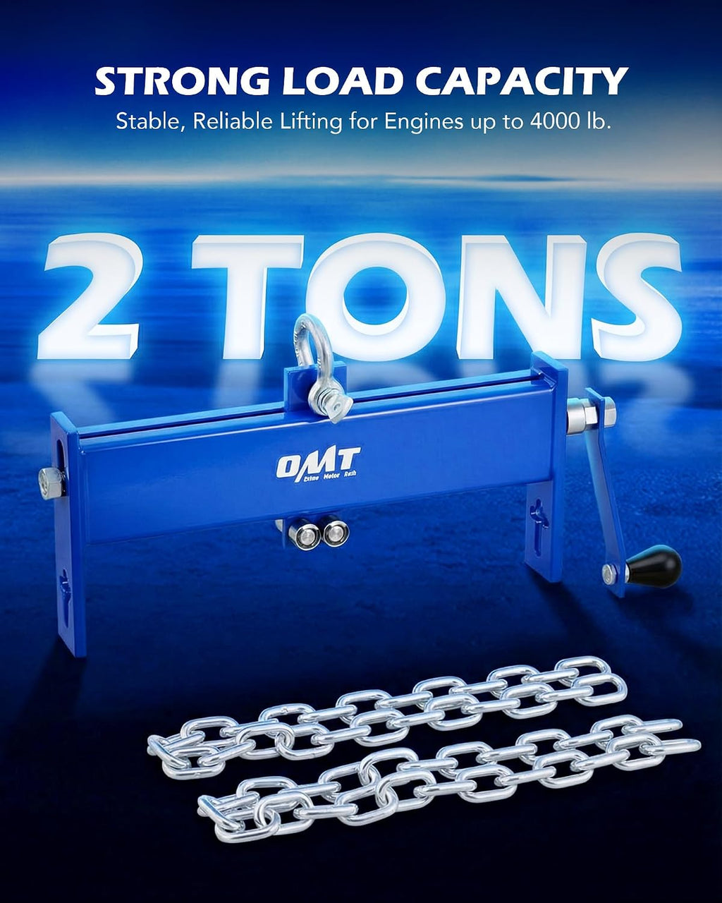 OMT Engine Load Leveler, 2 Ton 4000 lb Capacity Heavy Duty Shop Crane Hoist