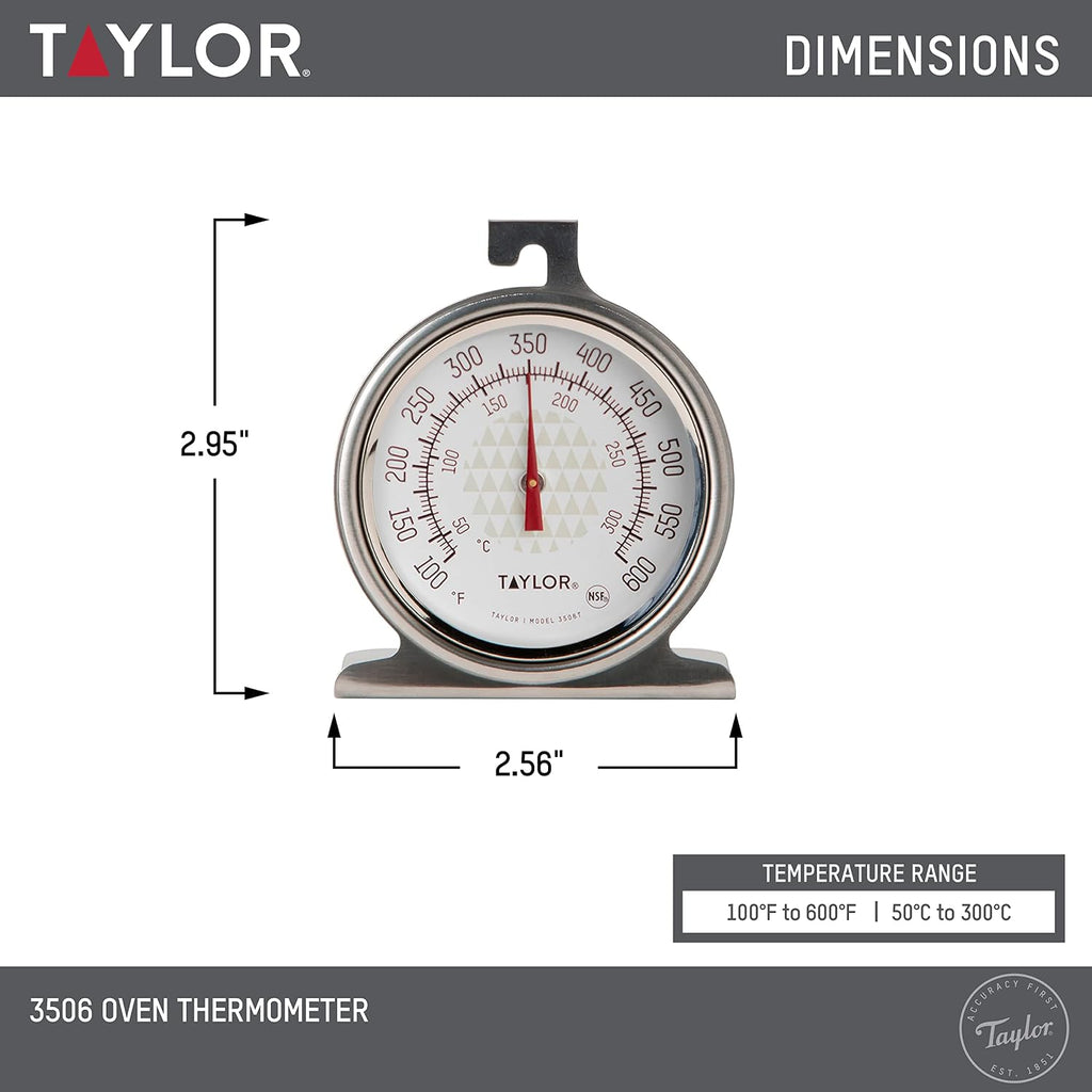Large 2.5 Inch Dial Kitchen Cooking Oven Thermometer, Analog