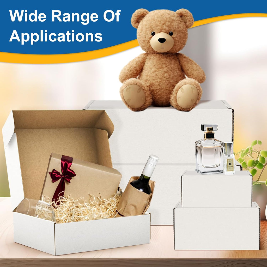 30 Pack 11x8x2 White Shipping Boxes for Small Business, Gifts