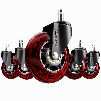 Office Chair Casters, 3 Inch Wheels for Office Chair, 11x22mm Rubber Caster Replacement Wheel Safe for All Floors