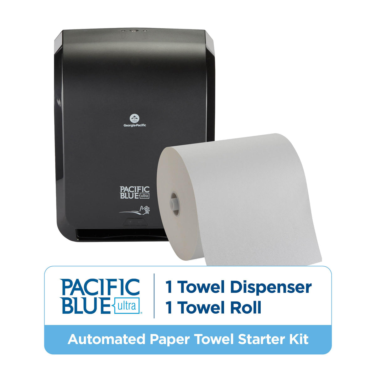 Pacific Blue Ultra 8" High-Capacity Automated Touchless Paper Towel Dispenser Starter Kit by GP PRO