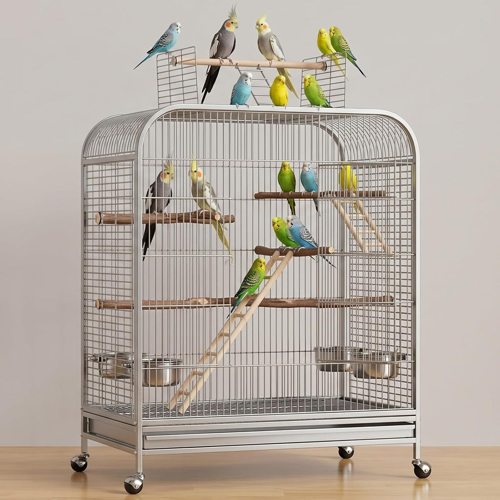 Bird Ladder for Bird Cage 2 Pack Wooden Birds Toys Cage Accessories for Parakeets Parrots Cockatoo (5 Step & 7 Step)