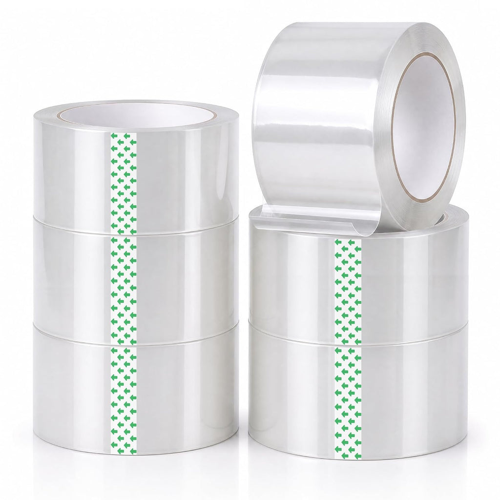 Heavy Duty Packing Tape 6 Rolls, 3 Inch Wide 2.0 Mil 110 Yards