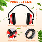 6 Pcs Soundproof Earmuffs Hearing Protection, Red