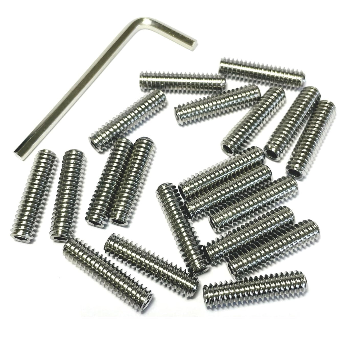 20pcs Set Screws 1/4-20 x 1 inch 304 Stainless Steel Allen Head Hex Socket Set Screws Grub Hex Head Sockets with 1/8 Allen Wrench.(1" Length)