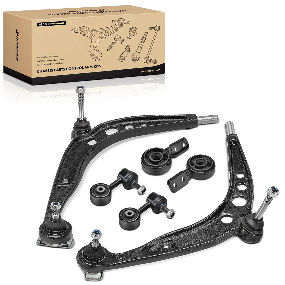 A-Premium 6Pcs Front Suspension Kit, Lower Control Arm & Bushing