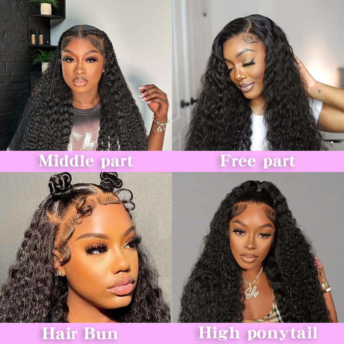 28 inch 13x6 Lace Front Wigs Human Hair Pre Plucked 200 Density Deep Wave Lace Front Wigs Human Hair HD Transparent