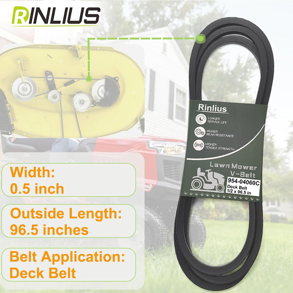 Mower Deck Belt 954-04060C for Craftsman Troy-Bilt Cub Cadet John Deere MTD 42 inch Decks 954-04060B 954-04060 754-04060 754-04060C Lawn Mowers(1/2" x 96.5")