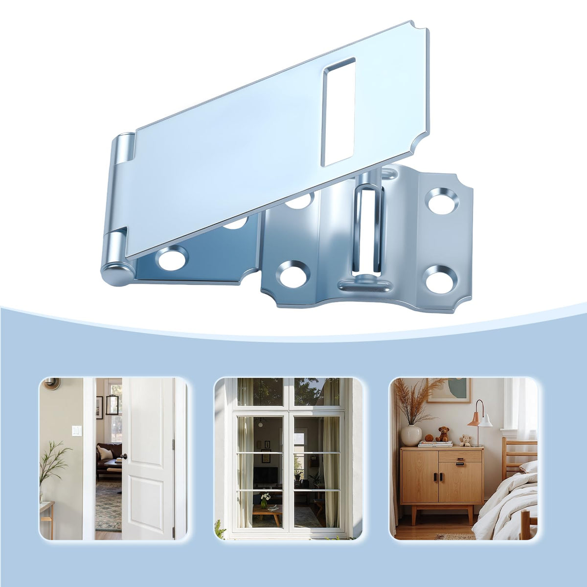 6 Pack Door Padlock Locks Hasp Latch, 3-1/2 inch Safety Packlock Clasp Hasp Lock Latch,Extra Thick Door Gate Lock