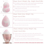 Pink Makeup Brushes set, 4 Dual-Ended Brushes, 3 Makeup Sponges & 1 Metal Stand, Professional Complete Cosmetic Brush