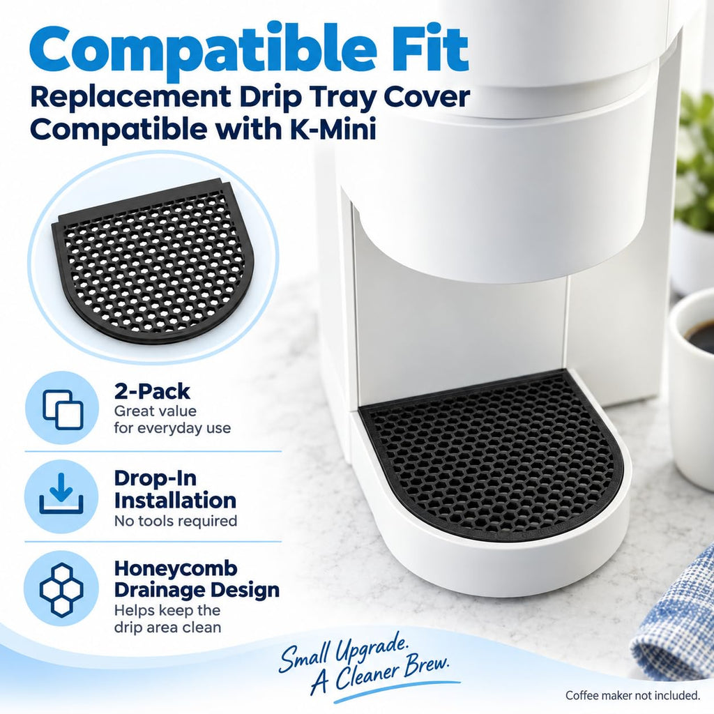 2-Pack Drip Tray Covers Compatible with Keurig K-Mini, Black
