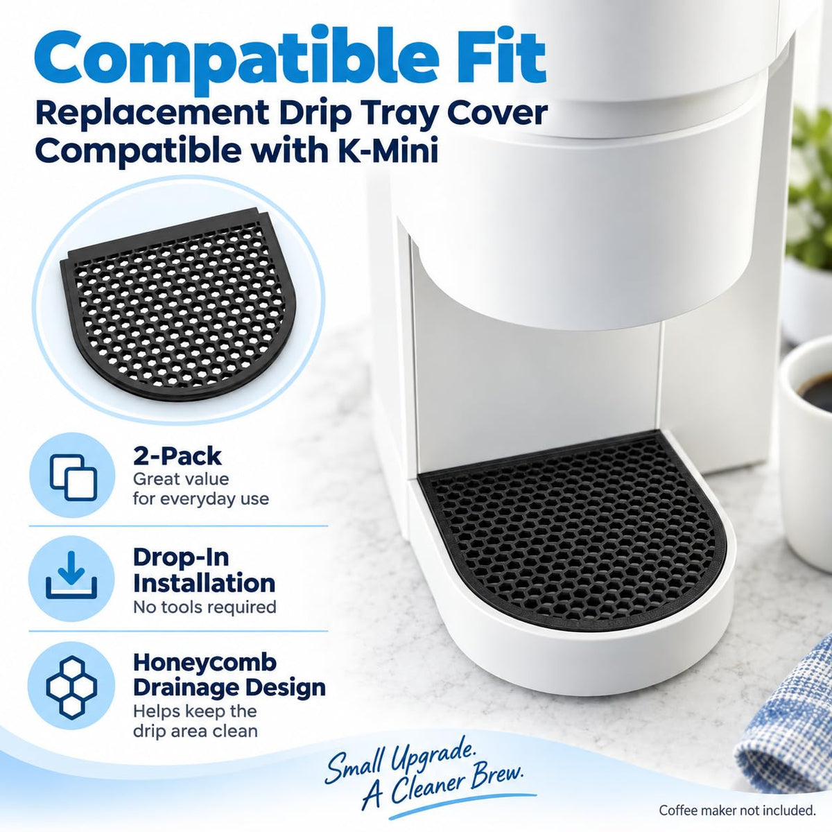 2-Pack Drip Tray Covers Compatible with Keurig K-Mini, Black