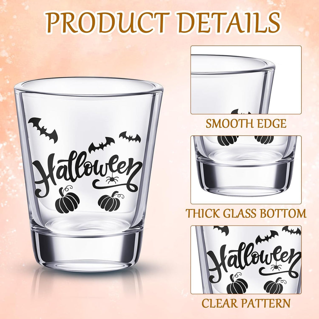24 Pcs Halloween Shot Glasses for Drinking Glassware Bulk 2 Oz/60 ml