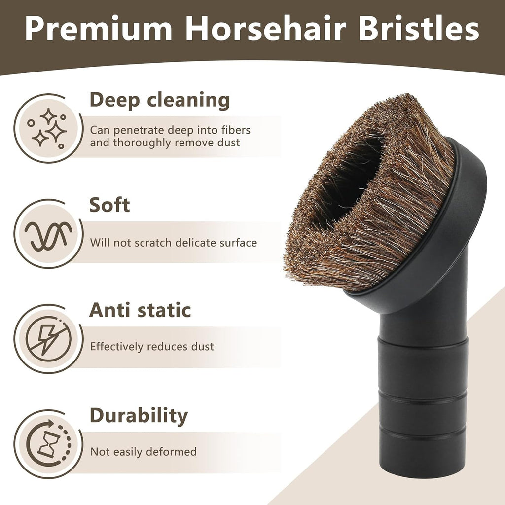 1.5" Vacuum Dust Brush Attachment Compatible with Pro Team Backpack Vacuum - 3" Round Dusting Brush with 1 1/2"