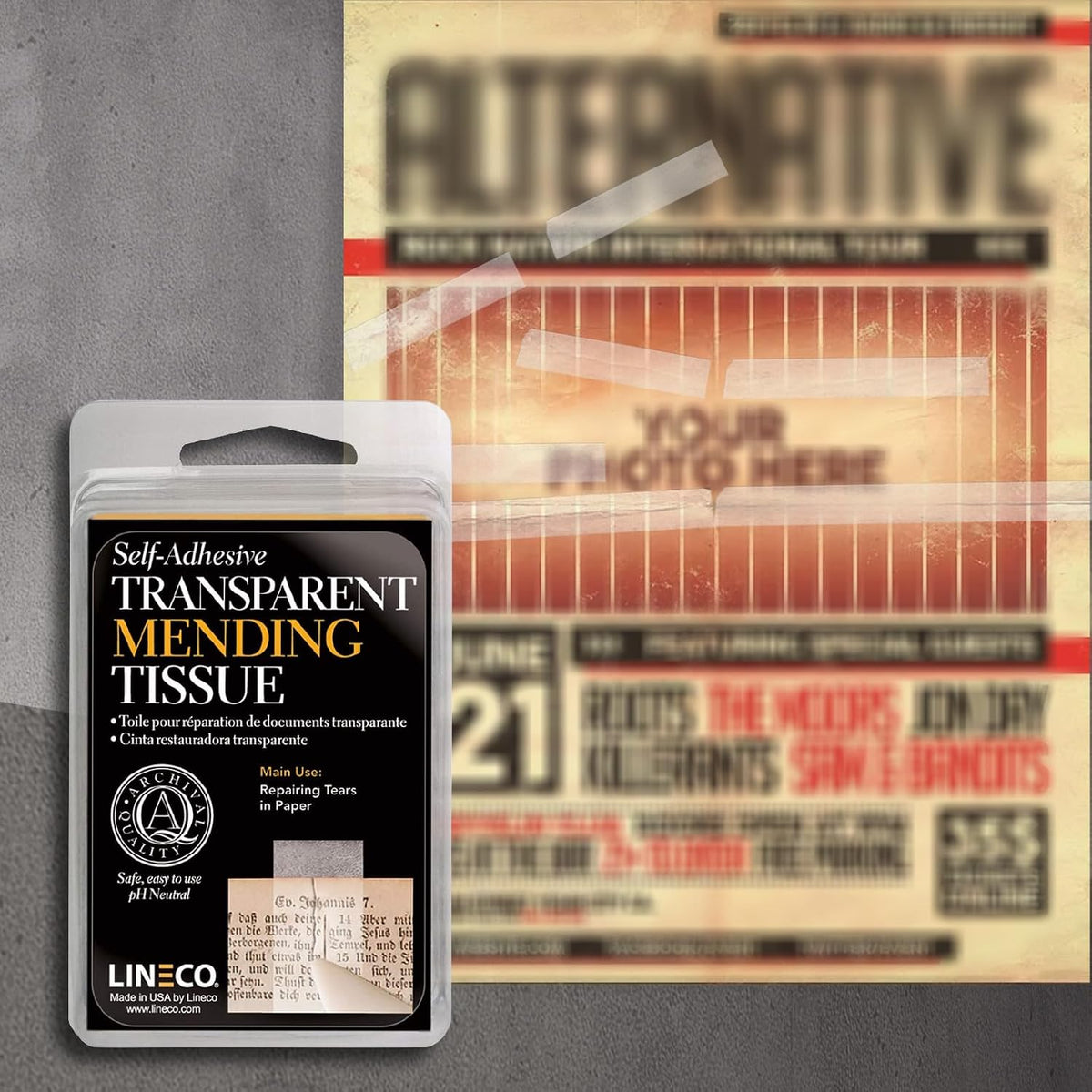 Archival Document Repair Tape, 0.5" x 12', Pack of 1