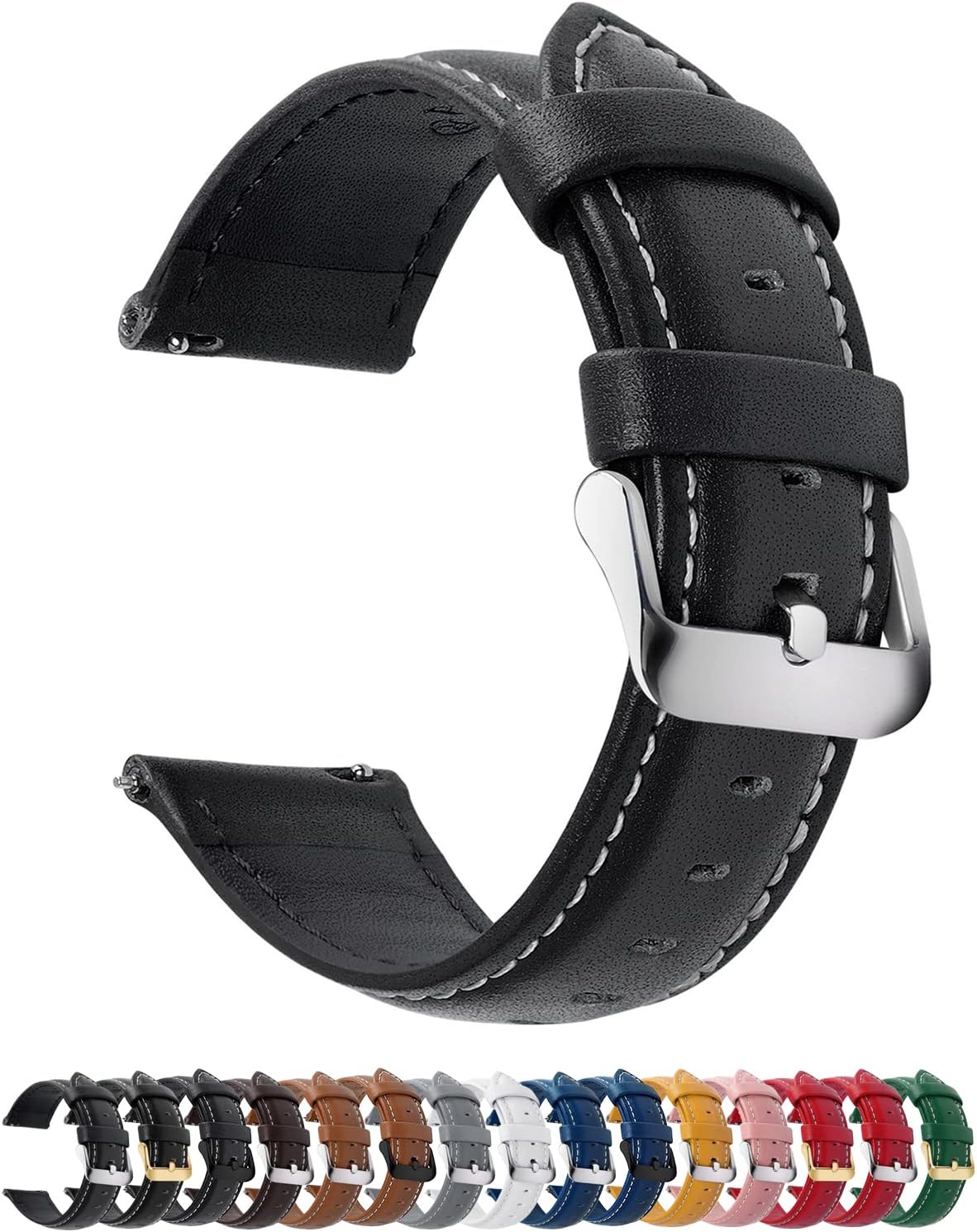 12/14/16/18/19/20/21/22/24mm Quick Release Leather Watch Band | Strap for Garmin Vivoactive 4 45mm,Garmin Venu