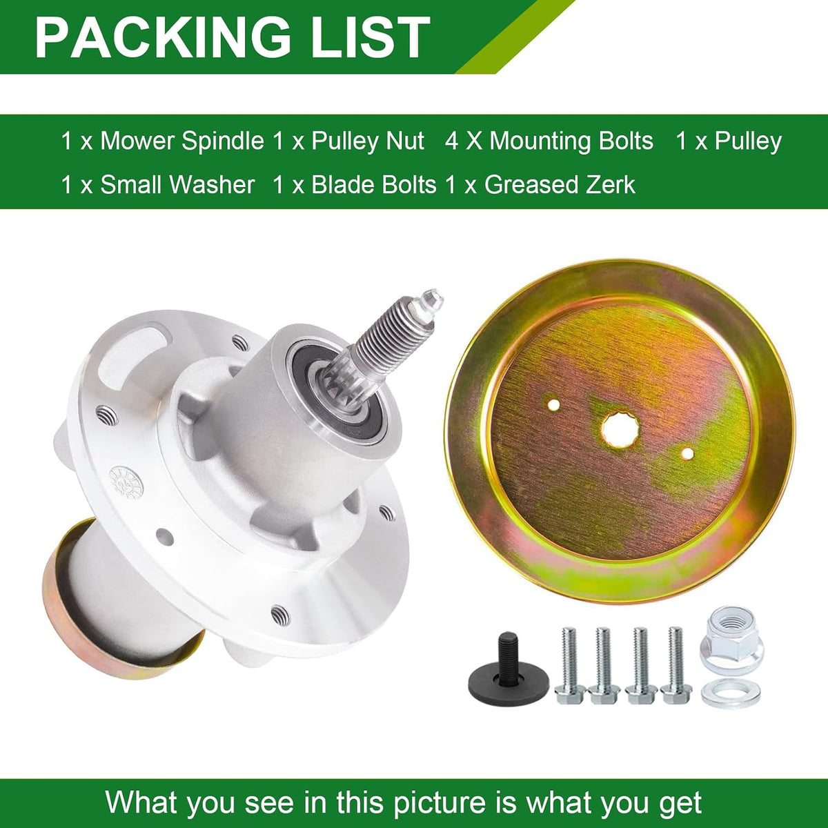 539112170 Spindle Assembly with 539113300 Pulley - Fits 61 Inch Mower Decks Husqvarna MZ61 MZ6125 MZD61 EZ6124 FD61M MZ 28 ZT BF MZ6125C MZ6128BF MZ61 EZ5224 Zero Turn Mowers (1-Pack)