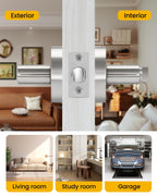 Brushed Nickel Entry Door Handles with Lock and Key 2 Pack