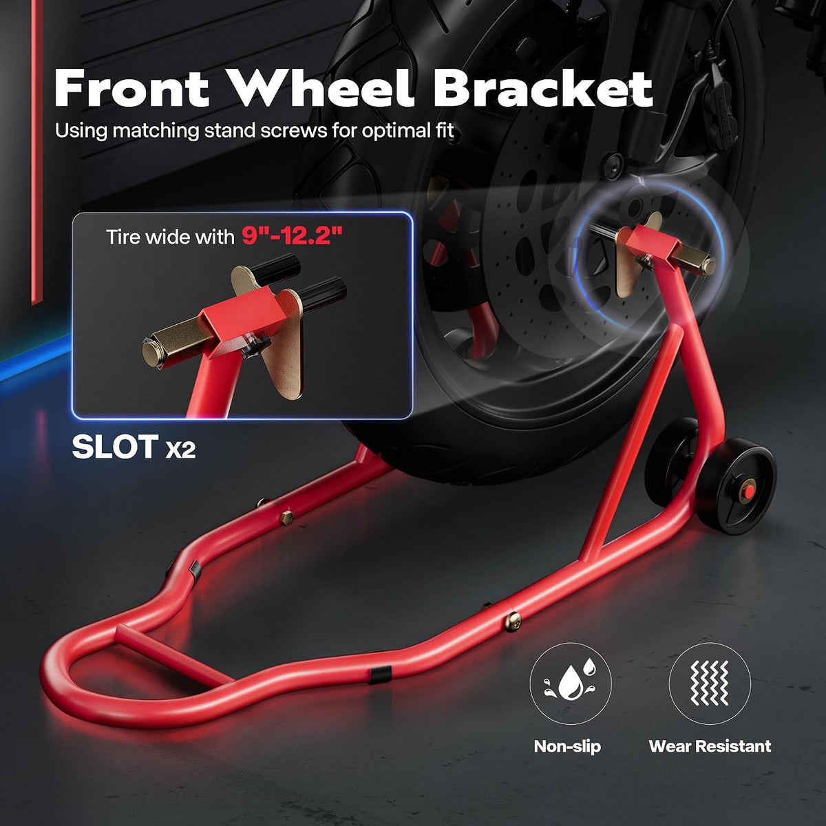 Motorcycle Stands 882 Lbs Capacity, Red