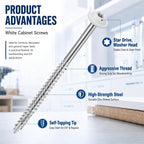 5 Pound White Cabinet Screws Bulk #9 X2-1/2'' Approx. 512 Pcs