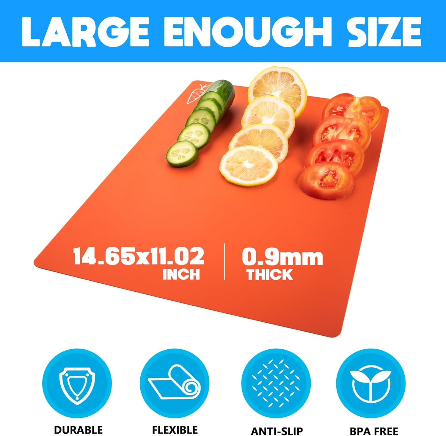 5 Pieces Flexible Cutting Boards, BPA Free Plastic Cutting Boards for Kitchen, Non Slip Cutting Mat for Meat and