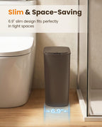 5 Gallon Automatic Bathroom Trash Can with Lid, Brown, Touchless