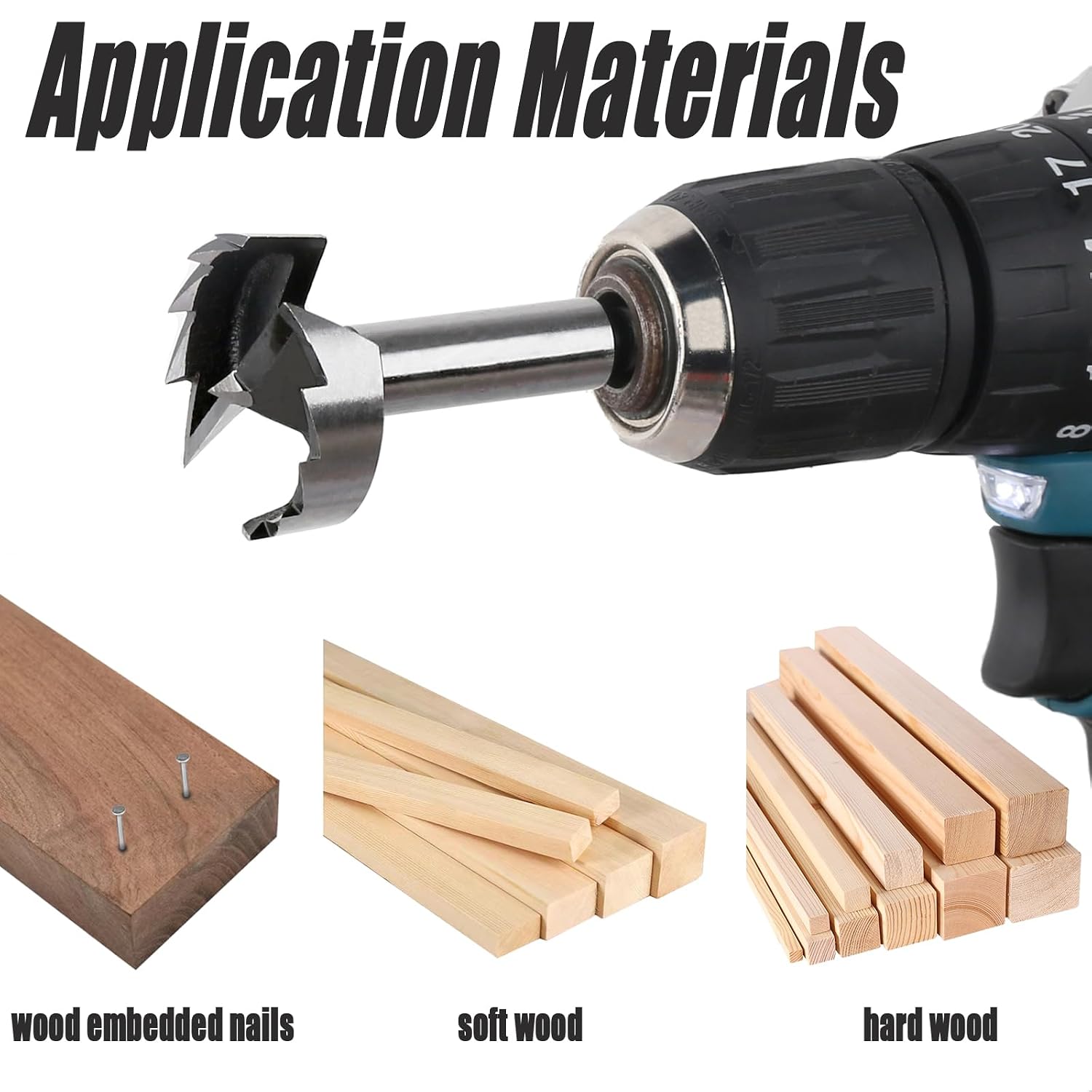 1/4''-2-1/8'' 16PCS HCS Forstner Drill Bit Set for Wood, Hex Shank | Multi-Tooth Forstner Bits for Woodworking, Wood