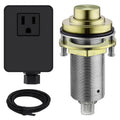 SINKINGDOM SinkTop Air Switch Kit with Brass Gold Long Button (Full Brass) for Garbage Disposal,without cabel