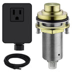 SINKINGDOM SinkTop Air Switch Kit with Brass Gold Long Button (Full Brass) for Garbage Disposal,without cabel