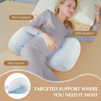 Memory Foam Pregnancy Pillow for Sleeping, Cooling Maternity Pillow